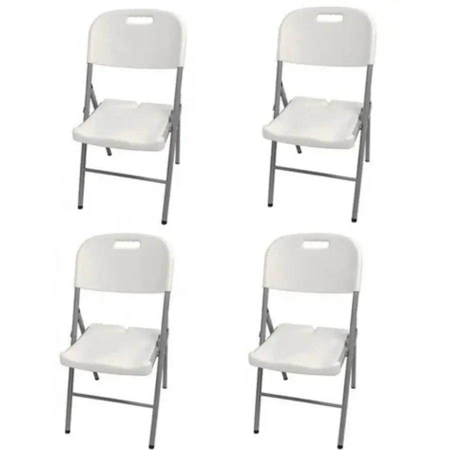 Ensemble de 4 Chaises Pliantes Blanches 