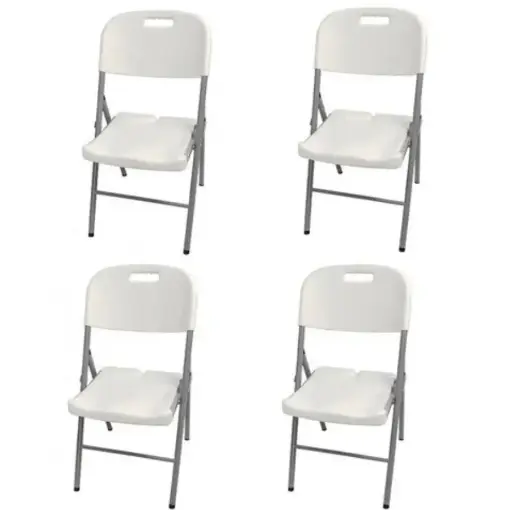 Ensemble de 4 Chaises Pliantes Blanches 